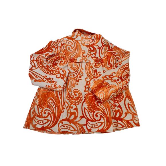 Y2K Vintage Velvet Burnout 3 Sisters Womens  size XL Button Paisley Fall Jacket - Picture 14 of 16